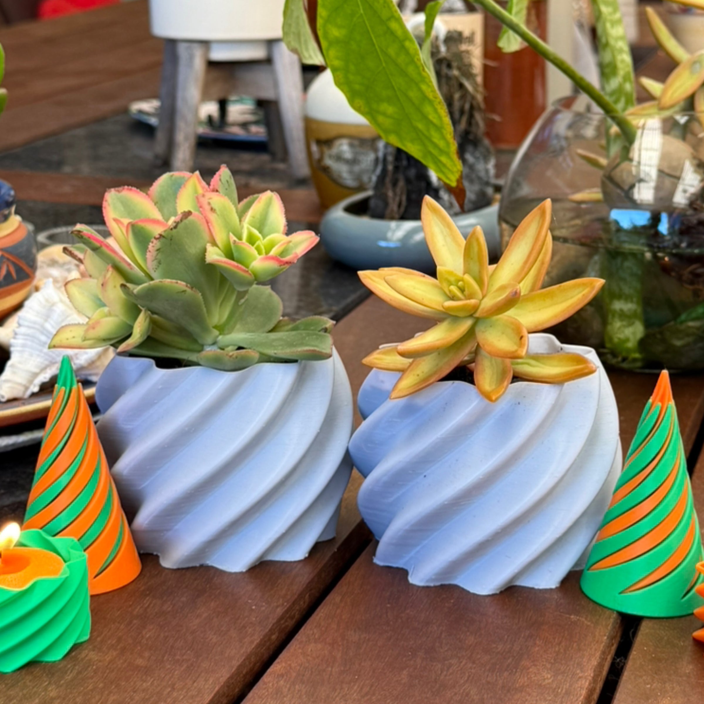 3D-Printed Spiral Indoor Planter | Eco-Friendly Gift